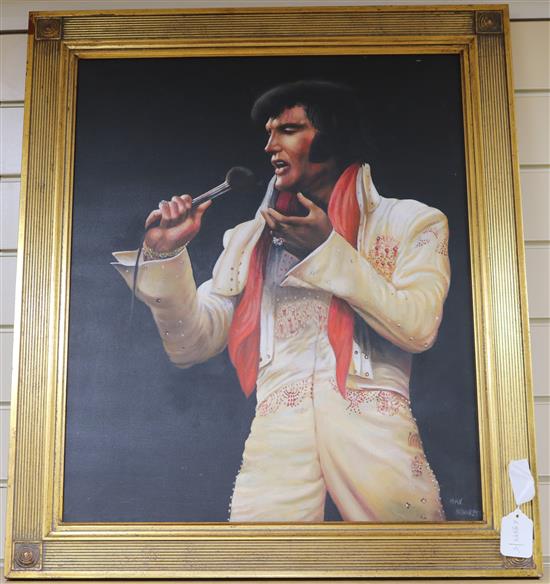 Max Branret, oil on canvas, portrait of Elvis, signed, 60 x 50cm